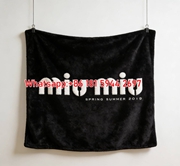Miu Miu Spring Summer 2019 Minimalist Logo Black White Flannel Throw Blanket Miu Miu Graphic Printed Sofa Blanket IMG_0425